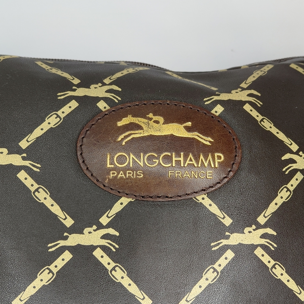 Longchamp Brown Leather Toiletry Bag Vintage - Picture 7 of 10